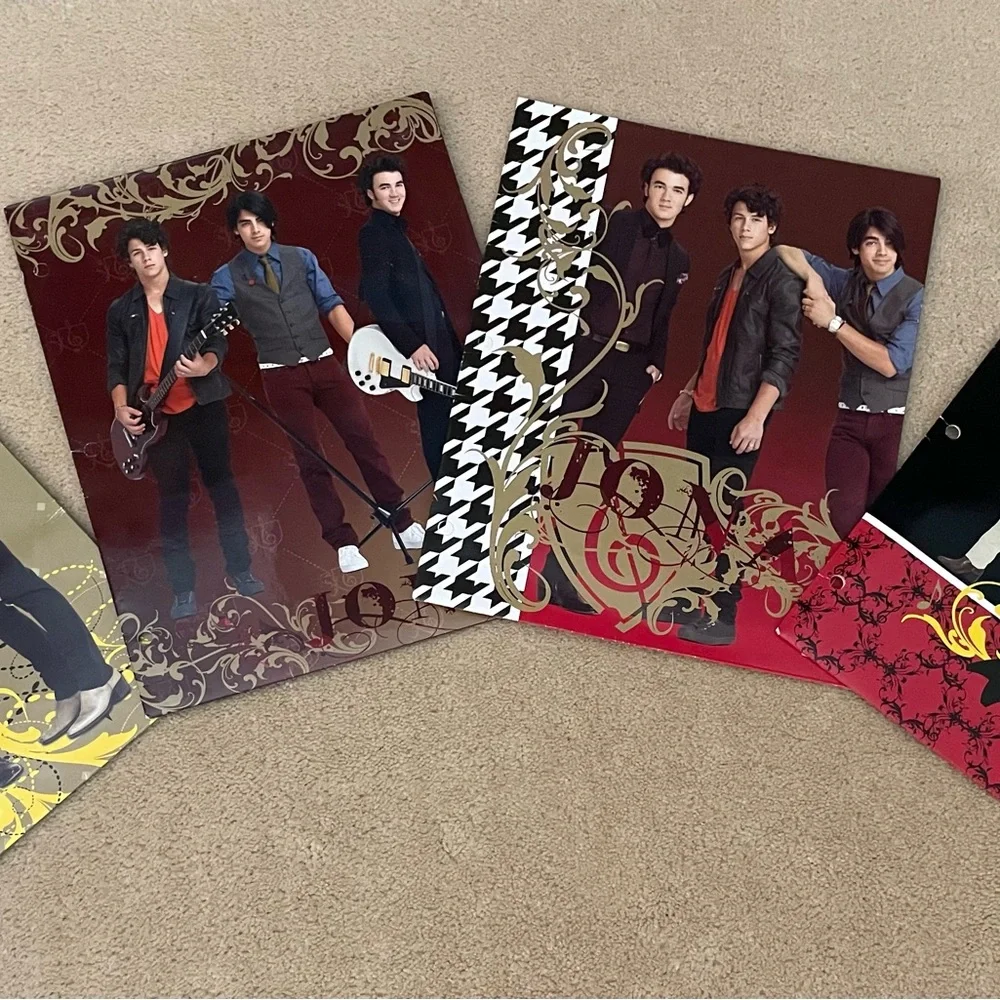 Lot of Four Never Used Jonas Brothers Pocket Folders from the mid 2000s